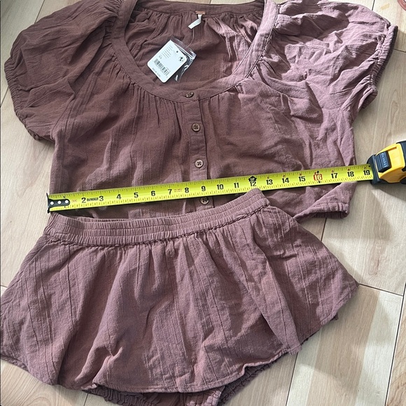 Free People cotton two piece set in brownie - Picture 5 of 8